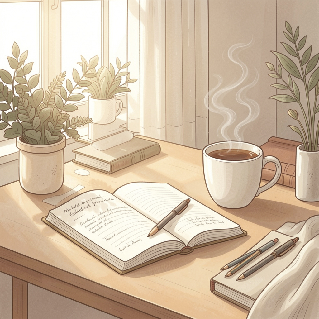 Illustration of mindful practice and daily habits